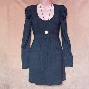 Cute puff sleeve high waist mini dress in grey fits Size Small